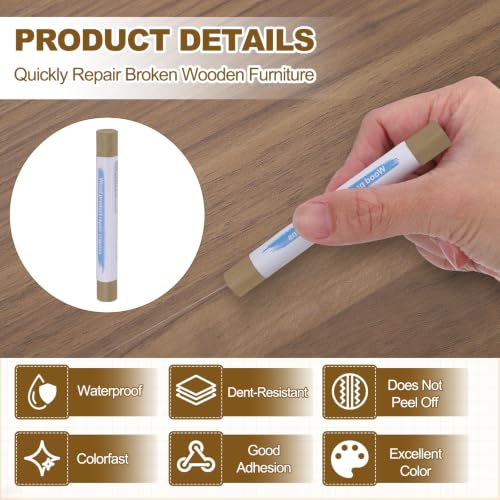 PATIKIL 4Pcs Wood Furniture Repair Markers with Scraper, Coffee - color: Coffee