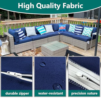 FLYMEI Patio Cushion Covers 31.5x31.5x4, Navy Blue, 1Packs - color: Navy Blue, size: 31.5x31.5x4-1Packs-Cover Only