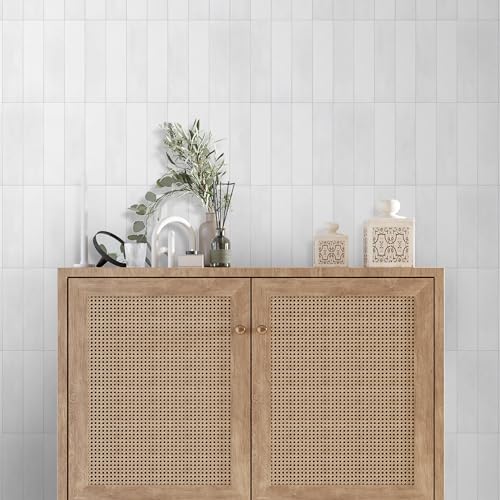 16-Sheet Peel and Stick Backsplash Tile, 9" x 9" Stacked 3D Handmade Looks Square Self Adhesive Wall Tiles for Kitchen Bathroom, White Mixed - color: White Mixed, size: Stacked