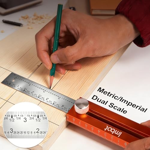 Imbot Leveling Marking Ruler Adjustable for Carpentry Woodworking