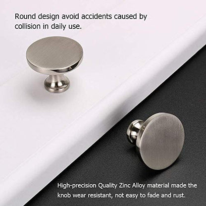 homdiy 10 Pack Brushed Satin Nickel Cabinet Knobs, Solid Zinc Alloy - color: Satin Nickel, size: 10 Pack