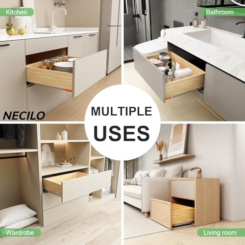NECILO Push to Open Soft Close Undermount Slides 18 Inch, Full Ext, 78 lb - size: 18 Inch, style: Push open&Soft close Undermount