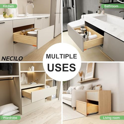 NECILO Push to Open Soft Close Undermount Slides 24 Inch, Full Ext, 78 lb - size: 24 Inch, style: Push open&Soft close Undermount