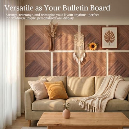 Acoustic Wall Panels, 8 Piece 23.62" X 23.62" Peel and Stick Wall Panels - color: Tri-Tone Chevron Weave, size: 94 X 48 Inches