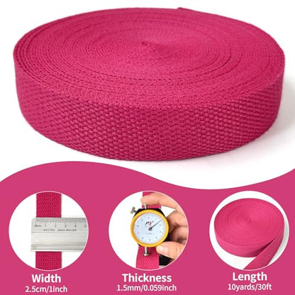 Rose Cotton Webbing 1in x 10Yards - color: Rose