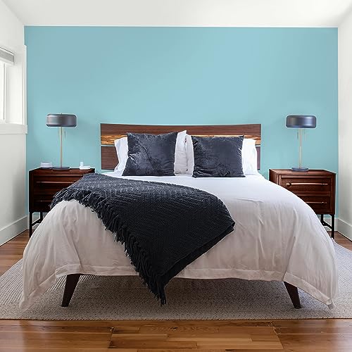Glidden Total Interior Wall Paint & Primer All-in-One, Kingston Aqua/Aqua-Blue, Flat, 1 Gallon - color: Kingston Aqua, size: 128 Fl Oz (Pack of 1)