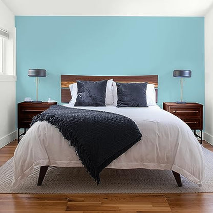 Glidden Total Interior Wall Paint & Primer All-in-One, Kingston Aqua/Aqua-Blue, Flat, 1 Gallon - color: Kingston Aqua, size: 128 Fl Oz (Pack of 1)