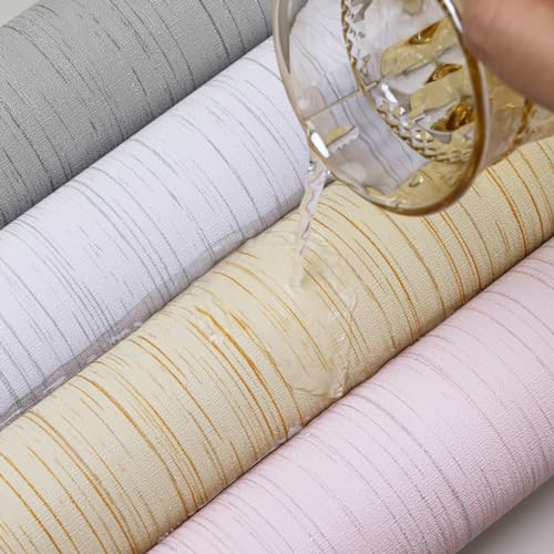 Beige Grasscloth Peel and Stick Wallpaper Texture Contact Paper A Set of 15.7" X 1200" Self-Adhesive Linen Removable Wallpaper Cabinets Counter Top Liners - color: Beige, size: 15.7" x 1200"