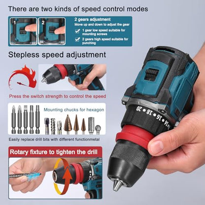18V 2 in 1 Power Drill, Electric Screwdriver, Screw Driver