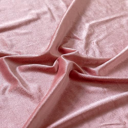 Stretch Velvet Fabric by The Yard for Apparel,Sewing,Crafting,Full Dress 93% Polyester 7% Spandex 63" Wide (Dusty Rose,1Yard) - color: Dustyrose, size: 1 Yard