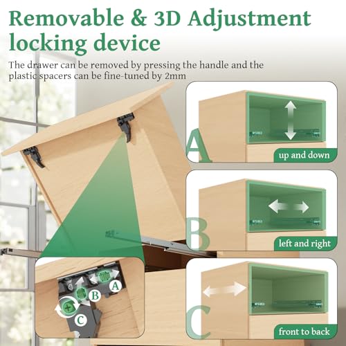 5Pair(10Pack) 21 Inch Undermount Drawer Slides with Rear Mount Bracket - size: 21 Inch