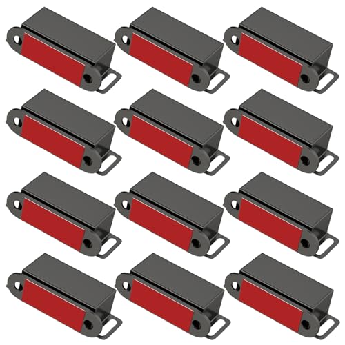 Jiayi Magnetic Door Catches 12 Pack Cabinet Door Magnets Black Magnetic Door Latches Catches Cupboard Door Closures for Kitchen Wardrobe Drawer Closet Closing - color: Black, size: 12 Pack