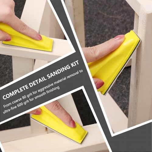 71Pcs Micro Detail Sanding Kit with Compact Hand Sander Block - style: 71Pcs Red