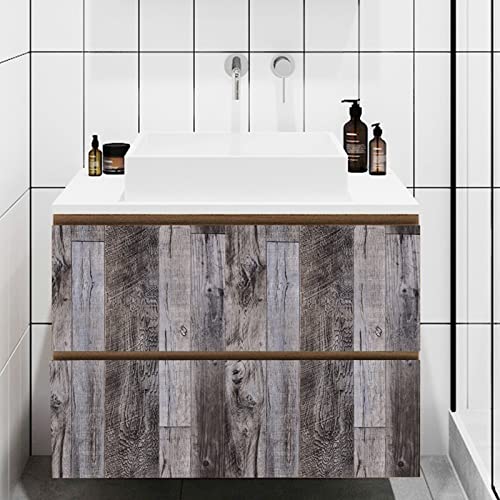 Yun-aeon Natural Wood-Gray Contact Paper Peel and Stick Wallpaper - color: Natural Wood-Gray, size: 17.3" x 120"