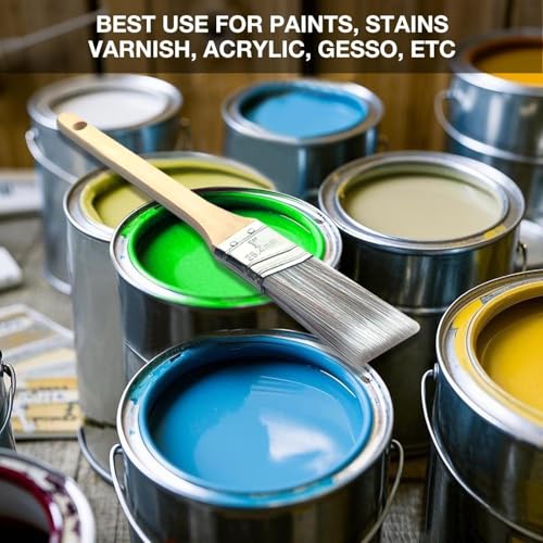 King Origin 3 PCS Paint Brushes, 1 Inch Angled Paint Brush - size: 1 Inch, 3 Pack