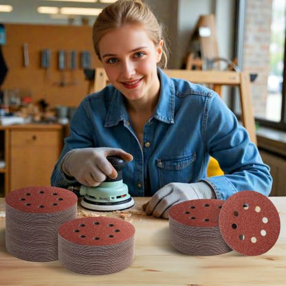 JTIEO 5 Inch Sanding Discs – 180 PCS Sandpaper Assortment for Orbital Sander Pads, Hook & Loop Sanding Pads, Round Sanding Disc Set for Random Orbital Sanders 40 60 80 120 150 240 320 400 600 Grit - style: Mix Grit-180pcs