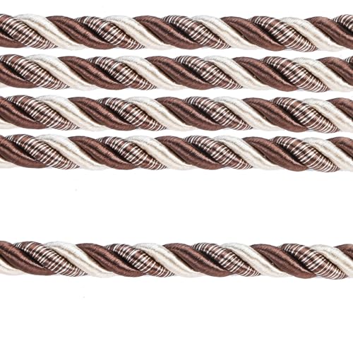 10 Yards / 1cm Twisted Rope Cord Trim Nylon Rope Thread String for DIY,Home Decor,Sofa Furniture Decoration- (Dark Coffee, 10 Yard) - style: dark coffee
