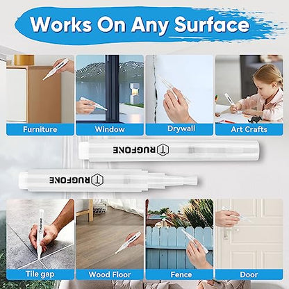 Touch Up Paint Pen 4 Paint Touch Up Pens Fillable Brush Refillable for Walls Wall Repair Funiture Cabinet Wood Floor Window 6ML 9Pcs Set - size: 4 Pack
