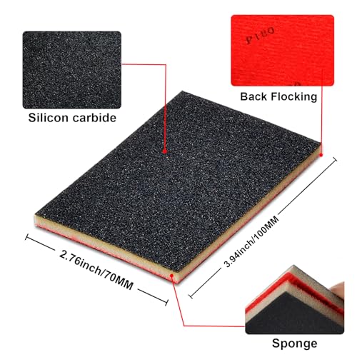 MAXMAN Sanding Sponge Set, 400 Grit Foam, Wet/Dry Sandpaper for Wood/Metal - style: 400 Grit