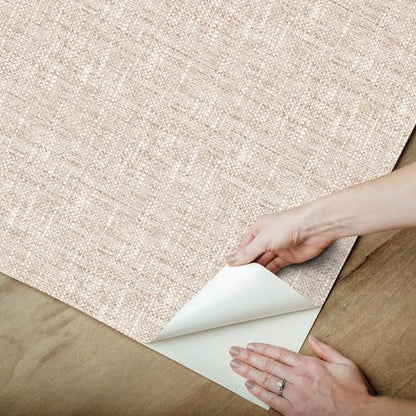 NuWallpaper by WallPops Tan Poplin Peel and Stick Wallpaper, NUS5002 - color: Tan