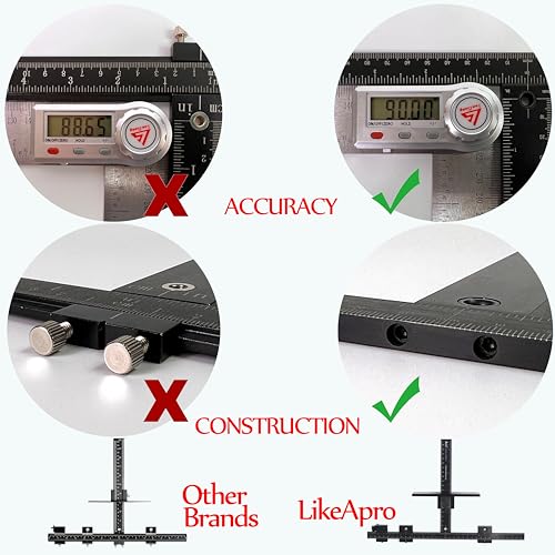 Basic Black Aluminum Alloy Cabinet Hardware Jig for Effortless Handles, Pulls, Knobs, and Hinge Installations, Hand Calibrated, Upgrade Your Cabinet Installation Game with Precision