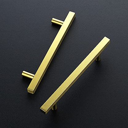 Ravinte Brushed Brass Square Cabinet Pulls Handles 5 Inch 30 Pack - color: Brushed Brass