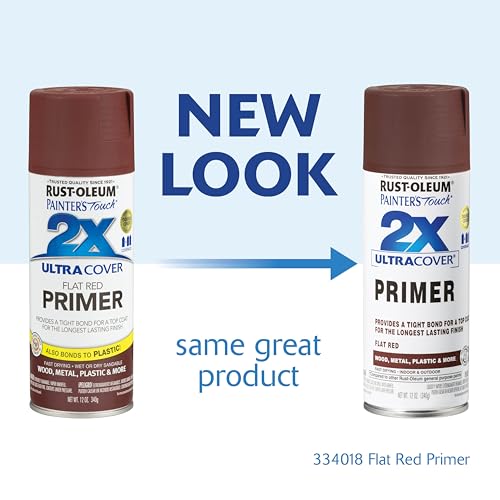 Rust-Oleum Painter's Touch 2X Ultra Cover Spray Primer, Flat Red - color: Red, size: 12 fluid ounce (Pack of 1)
