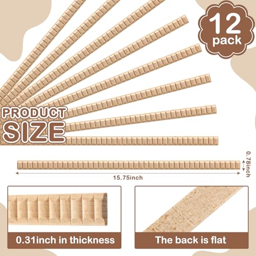 Nuanchu 12 Pcs Unfinished 3D Wood Trim Decor, Wavy, 14mm - size: 14mm, style: Wavy
