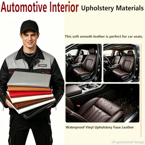 Picheng Vinyl Uholstery Faux Leather: 54" x 36" Soft Durable Marine Vinyl - color: Dark Brown, size: 1Yard（54"x36"）