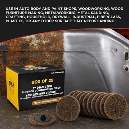 Dura-Gold 2" Diameter Surface Conditioning Discs Brown Coarse Sanding Grit - style: Coarse
