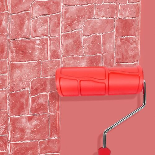 Hanroy 8'' Texture Rubber Roller for Walls, Embossed Paint Roller - color: 2037T
