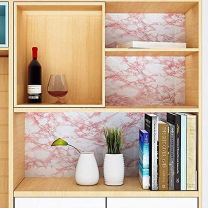 tiltil Glossy White/Pink Marble Contact Paper Granite Wallpaper 15.8"×78.7" - size: 15.8" x 78.7"