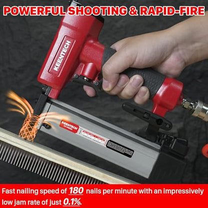 KEENTECH Pneumatic Pin Nailer 23 Gauge with 2,160 1/2" to 1-3/8" Pin Nails - color: Red, size: Fit 1/2" to 1-3/8" Pin Nails