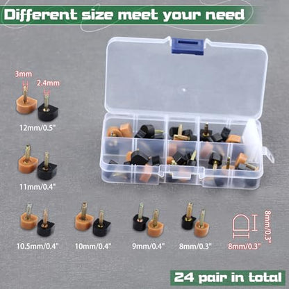 24 Pairs High Heel Replacement Tips with 6 Inches Stiletto Remove Pliers, Shoe Repair Kit for Women Shoe Heel Repair, 6 Size(8-12.5mm), 2.4/3.0mm Nail Diameter, Beige, Black - style: Pliers with High Heel Replacement Tips