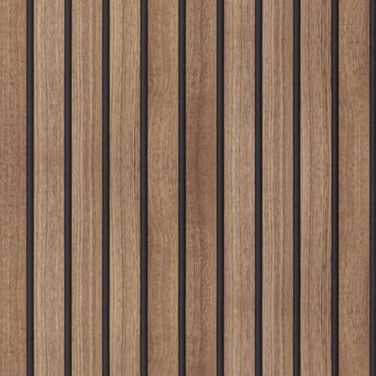 Wood Slat Peel and Stick Wallpaper Brown Wood Panel Wallpaper for Bedroom - color: Brown, size: 17.7" x 118"