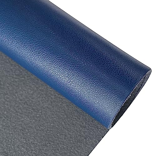 Faux Leather Fabric 1 Yard 54" x 36" Soft Solid Color Crafts Material 0.9mm Thick Perfect for Upholstery Covers, Bags, Leather Clothing and Accessories (Navy Blue) - color: Navy Blue