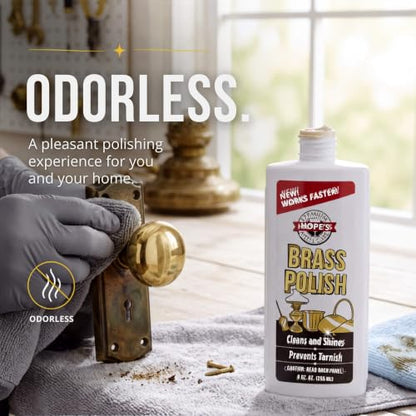 HOPE'S Brass Polish & Cleaner, Tarnish Remover, Copper Silver 8oz, 12-Pack - style: 8 Fl Oz (Pack of 12)