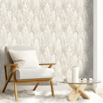 Modern Peel and Stick Wallpaper Self Adhesive Boho Leaves Contact Paper - size: 17.3" x 118.1"