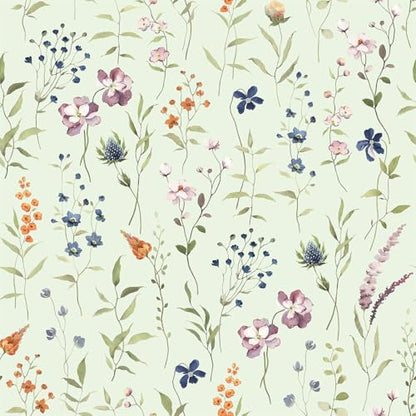 HLNIUC Flower Wallpaper,Floral Wall Papers Self Adhesive,Green Wallpaper Bedroom(44x300cm) Light Green Botanical Wall Paper,Plants Flower Leaf Wallpapers for Cabinets Countertops Covering - color: Flower 3