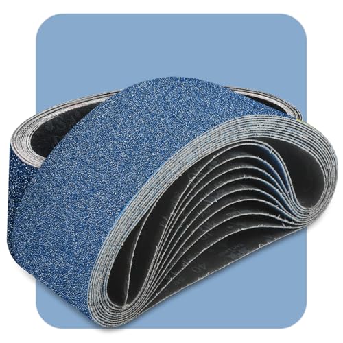 3x21 Inch Sanding Belts 10 Pcs 120 Grits Heavy Duty Belt Sander Zirconia Belt Sander Paper for Wood, Metal, Stainless Steel, Automotive, and Furniture - style: 120 Grits-10 PCS