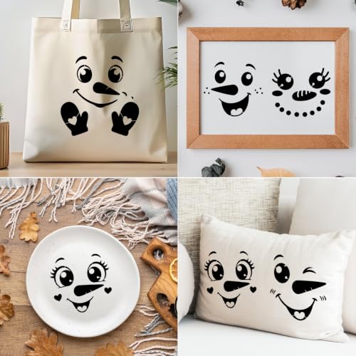AFRITEE Christmas Stencils for Crafts Reusable Snowman Template for Wall - style: Snowman