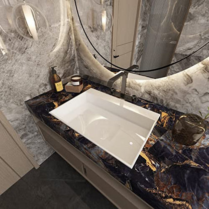 31.5"x 157" Peel and Stick Black Marble Wallpaper Dark Blue Granite Contact Paper Self Stick Waterproof Removable Glossy Large Wall Sticker Vinyl Home Décor for Countertop Living Room Kitchen - size: 31.5" x 157"