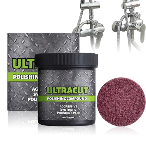All-in-One Surface Restoration Polish with Pad, Multi-Surface Scratch Remover Compound, High Gloss Finish, Polish & Surface Protection, for Leather Wood Marble Metal Stone and More