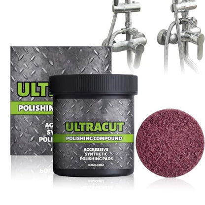 All-in-One Surface Restoration Polish with Pad, Multi-Surface Scratch Remover Compound, High Gloss Finish, Polish & Surface Protection, for Leather Wood Marble Metal Stone and More
