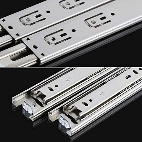 Drawer Slides 16 Inch Ball Bearing Full Extension 3 Section Slide Track Mounting Drawer Runners Slider for Cabinet Home Furniture, 2 Pack (Sliver 16 Inch) - size: 16 Inch
