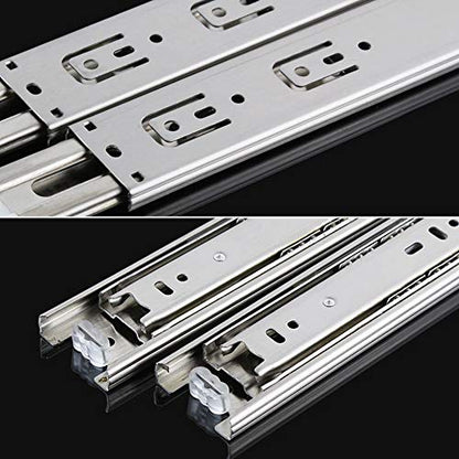 Drawer Slides 16 Inch Ball Bearing Full Extension 3 Section Slide Track Mounting Drawer Runners Slider for Cabinet Home Furniture, 2 Pack (Sliver 16 Inch) - size: 16 Inch
