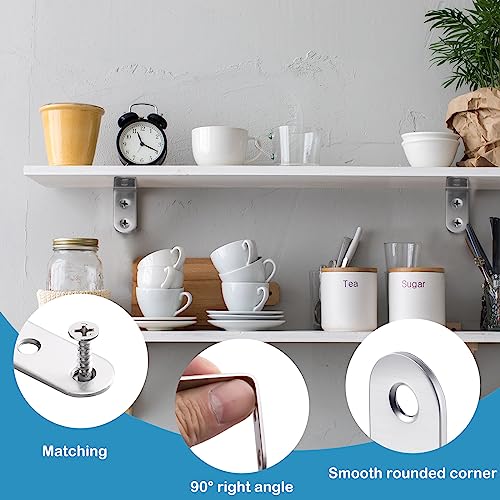 Pelopy 100 Pcs L Bracket Stainless Steel 90 Degree Brace, 1.57 x 1.57 Inch - size: 1.57 x 1.57 Inch