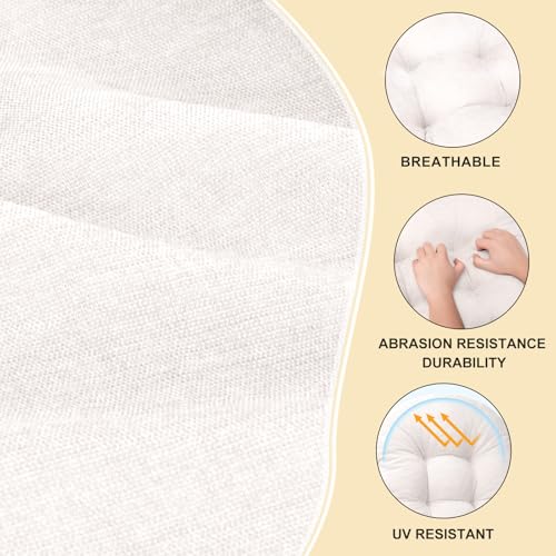 Rocking Chair Cushion, High Back, 44 x 19 x 4 Inch, Room White - color: Room White