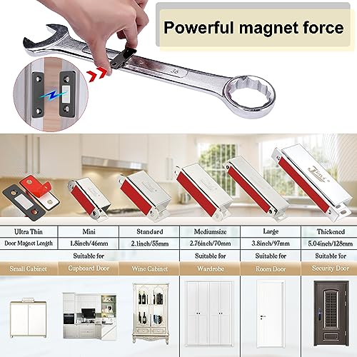 Cabinet Magnetic Catch Jiayi 6 Pack Ultra Thin Cabinet Door Magnets Stick on Drawer Magnets Cabinet Latch Magnetic Closures for Cabinets Kitchen Closet Door Closing Magnetic Door Catch Closer - size: Ultra Thin-6 Pack