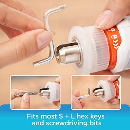 beyond by BLACK+DECKER 4V MAX* Cordless Screwdriver, Hex, L-Shaped, 2-Inch Assorted Bits (BCRTA601WAPB) , White